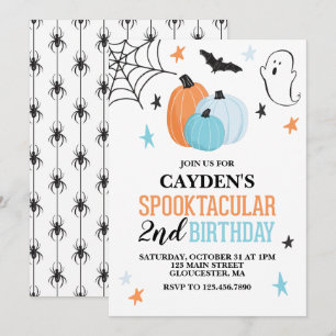 Halloween Spooktacular turquoise oranje Verjaardag Kaart