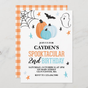 Halloween Spooktacular turquoise sinaasappel Birth Kaart