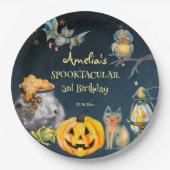 Halloween spooktacular verjaardagsfeest papieren bordje (Voorkant)