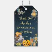 Halloween spooktacular verjaardagsgunst cadeaulabel (Voorkant)