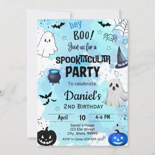 Halloween spooktacular verjaardagsuitnodiging kaart (Voorkant)