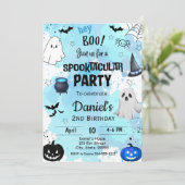 Halloween spooktacular verjaardagsuitnodiging kaart (Staand voorkant)