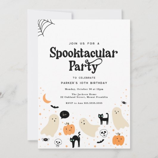 Halloween spooktacular verjaardagsuitnodiging kaart (Voorkant)