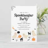 Halloween spooktacular verjaardagsuitnodiging kaart (Staand voorkant)