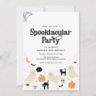 Halloween spooktacular verjaardagsuitnodiging kaart