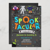 Halloween spooktacular verjaardagsuitnodiging kaart (Voorkant / Achterkant)