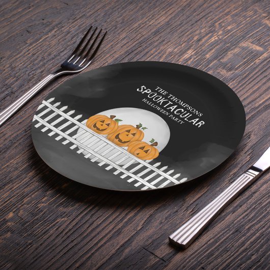 Halloween Spooktacular Whimsical Pumpkins Funny Papieren Bordje