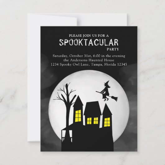 Halloween Spooktacular Witch Haunted House Kaart (Voorkant)