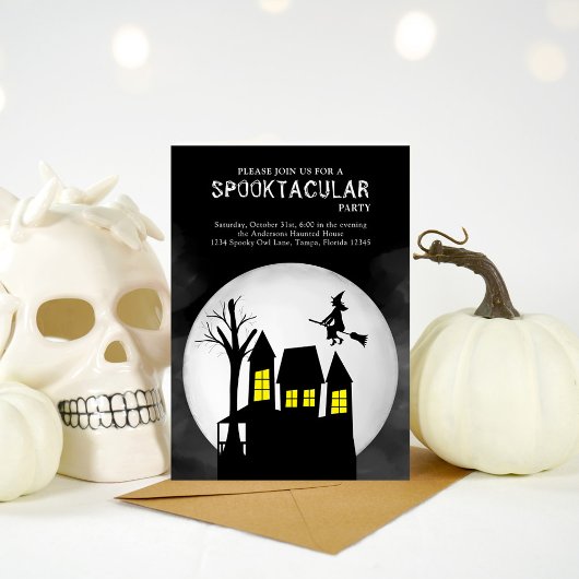 Halloween Spooktacular Witch Haunted House Kaart