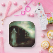 Halloween - spooktrein 1 papieren bordje (Feest)