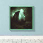 Halloween - Spooktrein 2 Canvas Afdruk (Insitu (Houten vloer))