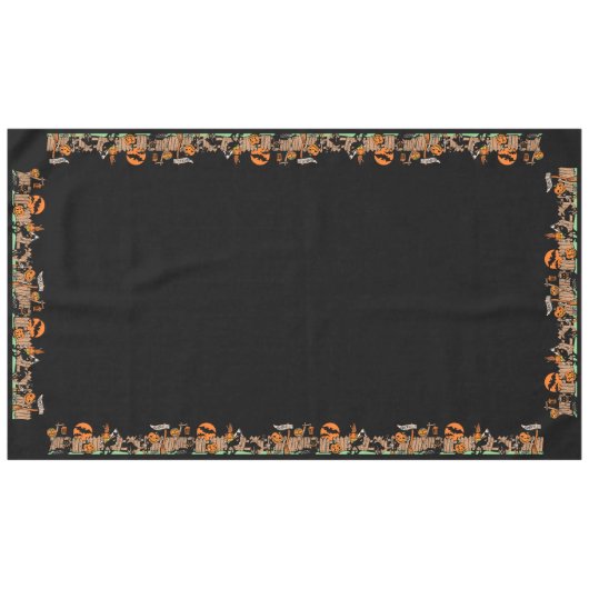 Halloween Spookville Tablecloth Tafelkleed (Voorkant (Horizontaal))