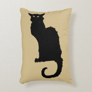 Halloween, Spooky Art Nouveau Black Cat Accent Kussen