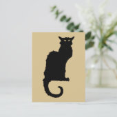  Halloween, Spooky Art Nouveau Black Cat Briefkaart (Staand voorkant)