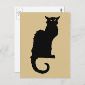  Halloween, Spooky Art Nouveau Black Cat Briefkaart (Voorkant / Achterkant)