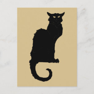  Halloween, Spooky Art Nouveau Black Cat Briefkaart