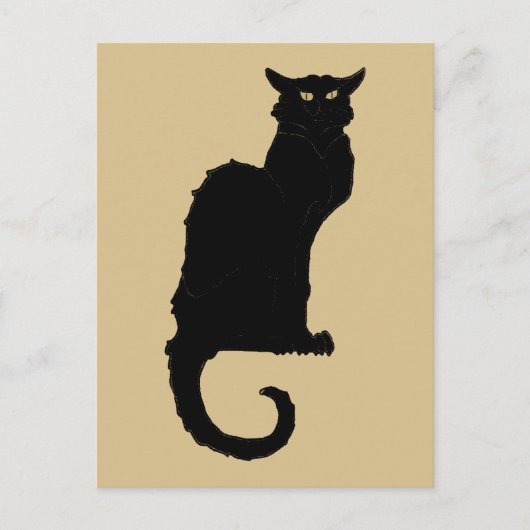  Halloween, Spooky Art Nouveau Black Cat Briefkaart (Voorkant)