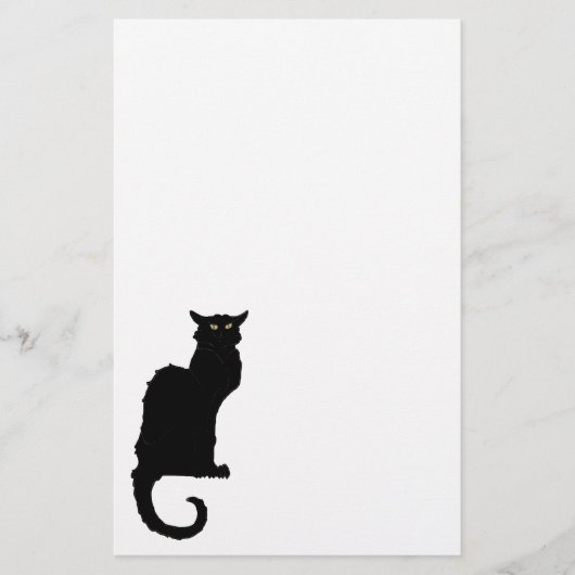 Halloween, Spooky Art Nouveau Black Cat Briefpapier (Voorkant)