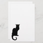 Halloween, Spooky Art Nouveau Black Cat Briefpapier (Voorkant / Achterkant)
