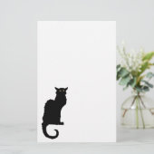 Halloween, Spooky Art Nouveau Black Cat Briefpapier (Staand voorkant)