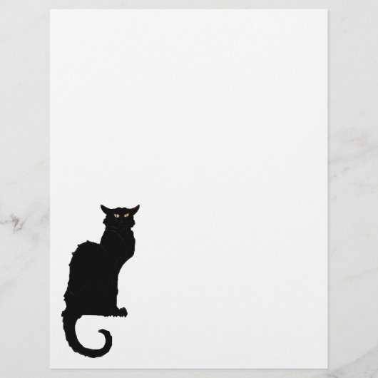 Halloween, Spooky Art Nouveau Black Cat Flyer (Voorkant)