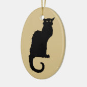  Halloween, Spooky Art Nouveau Black Cat Keramisch Ornament (Links)
