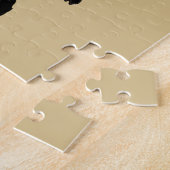  Halloween, Spooky Art Nouveau Black Cat Legpuzzel (Zijkant)