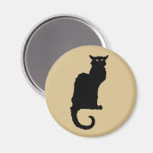  Halloween, Spooky Art Nouveau Black Cat Magneet (Voorkant / Achterkant)