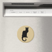  Halloween, Spooky Art Nouveau Black Cat Magneet (Insitu (Vaatwasser))