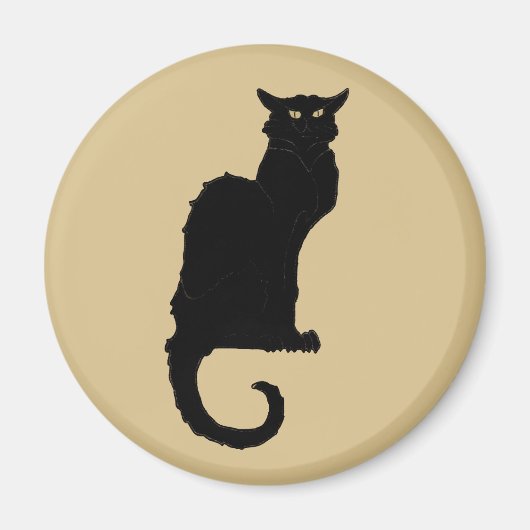  Halloween, Spooky Art Nouveau Black Cat Magneet (Voorkant)