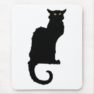 Halloween, Spooky Art Nouveau Black Cat Muismat