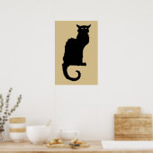  Halloween, Spooky Art Nouveau Black Cat Poster (Keuken)