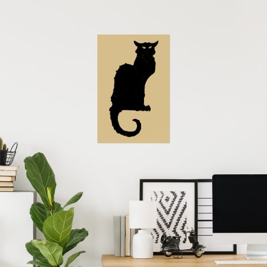  Halloween, Spooky Art Nouveau Black Cat Poster (Thuiskantoor)