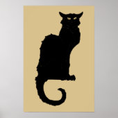  Halloween, Spooky Art Nouveau Black Cat Poster (Voorkant)