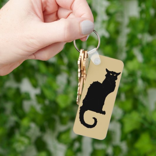  Halloween, Spooky Art Nouveau Black Cat Sleutelhanger (Hand)