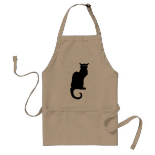 Halloween, Spooky Art Nouveau Black Cat Standaard Schort