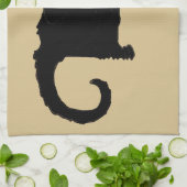 Halloween, Spooky Art Nouveau Black Cat Theedoek (Gevouwen)