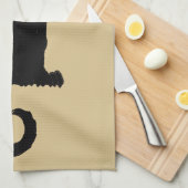 Halloween, Spooky Art Nouveau Black Cat Theedoek (Quarter Fold)