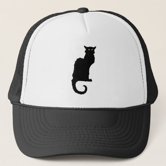  Halloween, Spooky Art Nouveau Black Cat Trucker Pet (Voorkant)