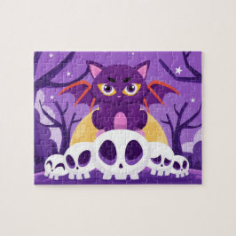 Halloween Spooky Bat Cat Skulls Kinder Puzzle Legpuzzel