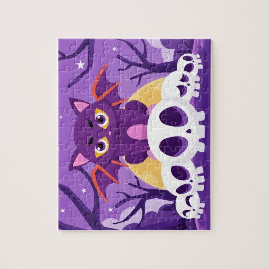 Halloween Spooky Bat Cat Skulls Kinder Puzzle Legpuzzel (Verticaal)