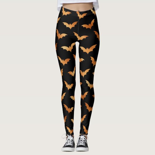 Halloween Spooky Bat Decoration Pattern Leggings (Voorkant)