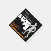 Halloween Spooky Bats Cemetery Mummy Black Sinaasa Servet (Hoek)