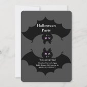 Halloween Spooky Bats on Grey Kaart (Voorkant)
