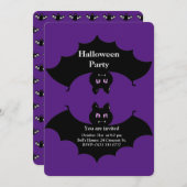 Halloween Spooky Bats on Royal Paars Kaart (Voorkant / Achterkant)