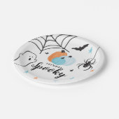 Halloween Spooky Birthday Blue Pumpkins Papieren Bordje (Gekanteld)