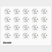 Halloween Spooky Birthday Blue Pumpkins Ronde Sticker (Vel)