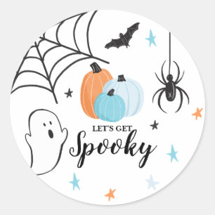 Halloween Spooky Birthday Blue Pumpkins Ronde Sticker