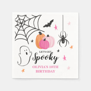 Halloween Spooky Birthday roze pomkins Napkins Servet