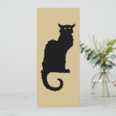  Halloween, Spooky Black Cat Invitation Kaart (Staand voorkant)